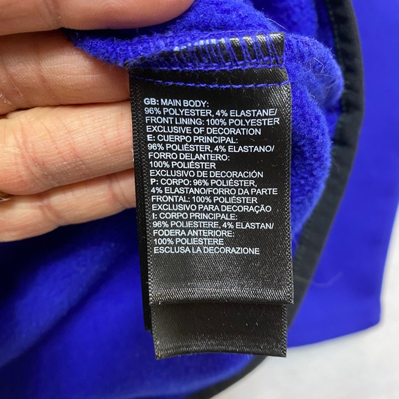 The North Face Fleece Jacket Womens Large Electric Blue Logo Full Zip - Picture 8 of 10